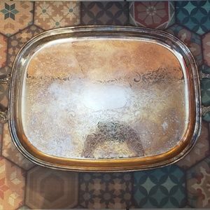 Large Vintage detailed Kent Silversmith's Silver Tray